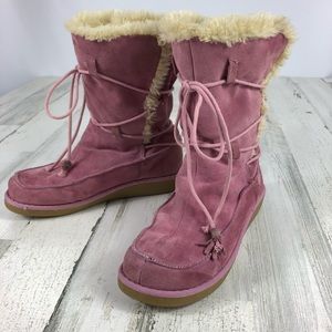 Earth Shoe pink fur boot